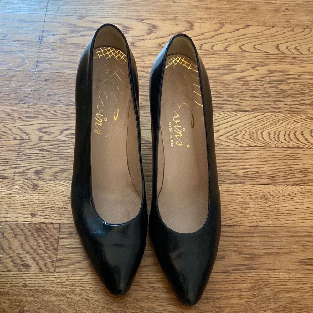 Vintage Evins Black Leather High Heel
